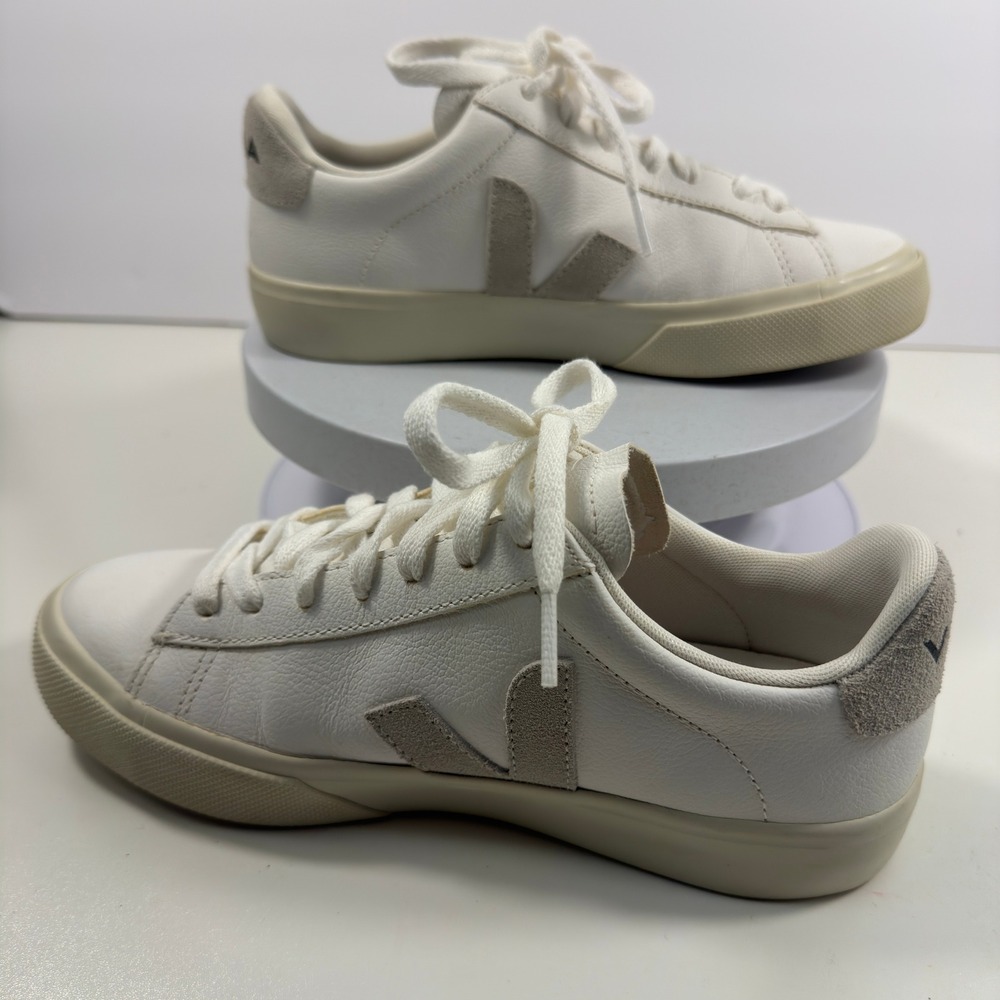 Veja Esplar Leather Sneakers White Minimalist Casual Lace Up Shoes Size 6 - Picture 13 of 15